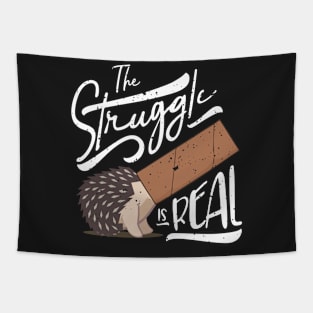 The Struggle Is Real Funny Hedgehog Tapestry