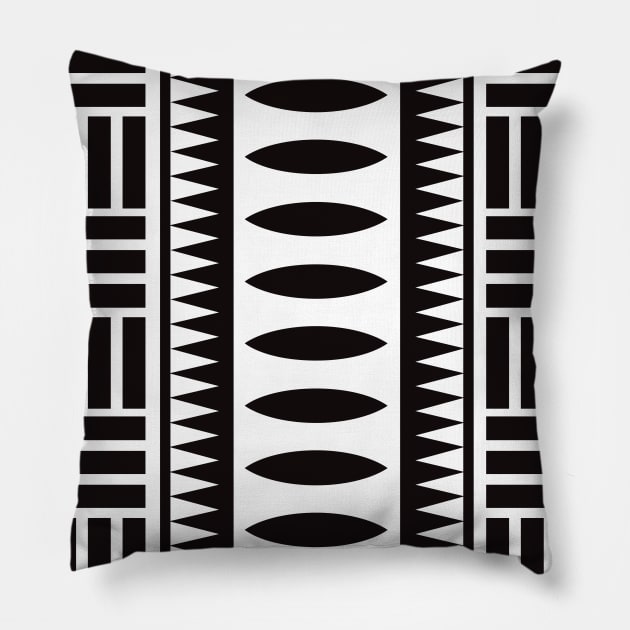 Afrocentric Line Art Ethnic Pattern Pillow by Inogitna Designs