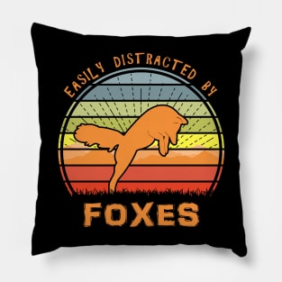 Easily Distracted By Foxes Pillow