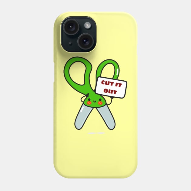 Cut It Out - Cute Scissor Pun Phone Case by Allthingspunny