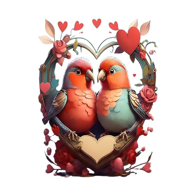 Valentine's Day Love Birds by likbatonboot