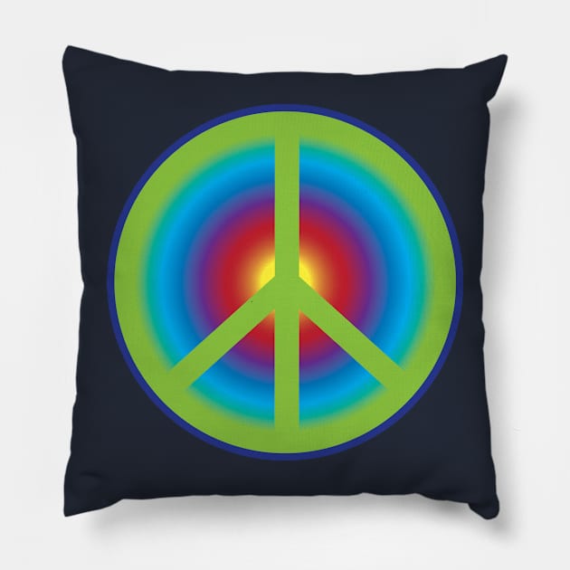 Rainbow Peace Pillow by Bits