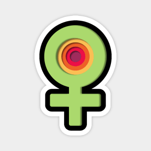 Colorful girl power flower design Magnet