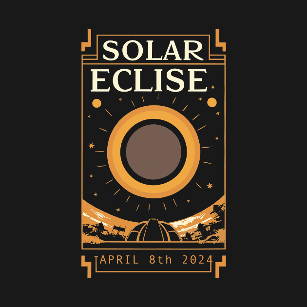 Total Solar Eclipse April 8th 2024- Art Deco style by IceTees