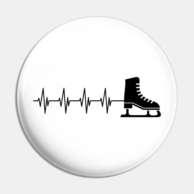 Ice Skater Heartbeat Pin by KC Happy Shop