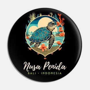 Nusa Penida Marine Park Sea Turtle Corals Indonesia Pin