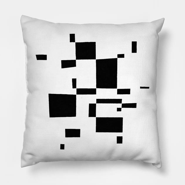 Black Bauhaus pattern Pillow by wallofarts