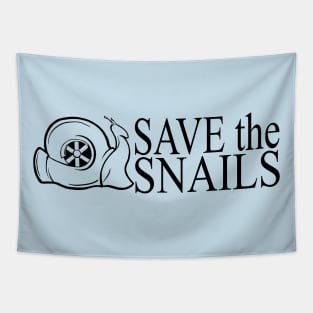 SAVE the SNAILS (Black Text) Tapestry