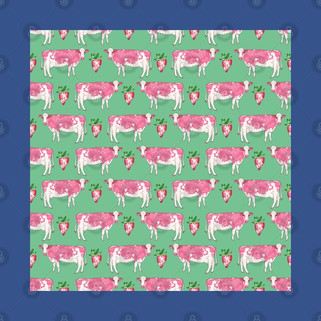 Strawberry Cow Pattern by okpinsArtDesign