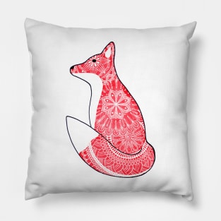 Red Fox Mandala Pillow