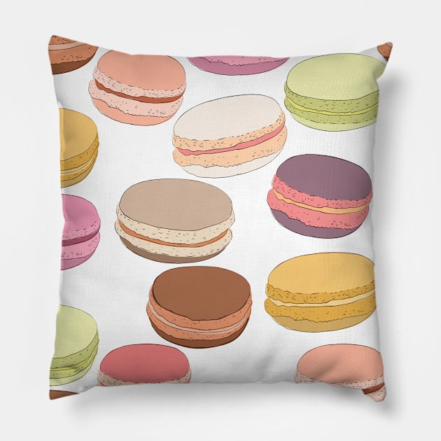 Delicious Macaroons Pillow by NewburyBoutique