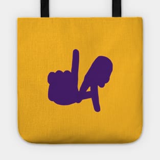 Medium LA Hands Silhouette, Purple Tote