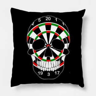 Dartboard Skull Pillow