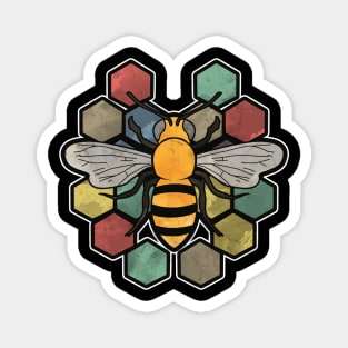 Colourful retro honey bee Magnet
