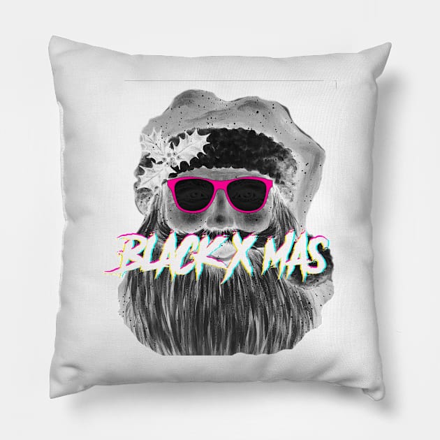 Merry black christmas Pillow by ZOO OFFICIAL