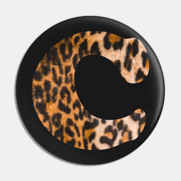 Letter C leopard print Pin by ColorsHappiness