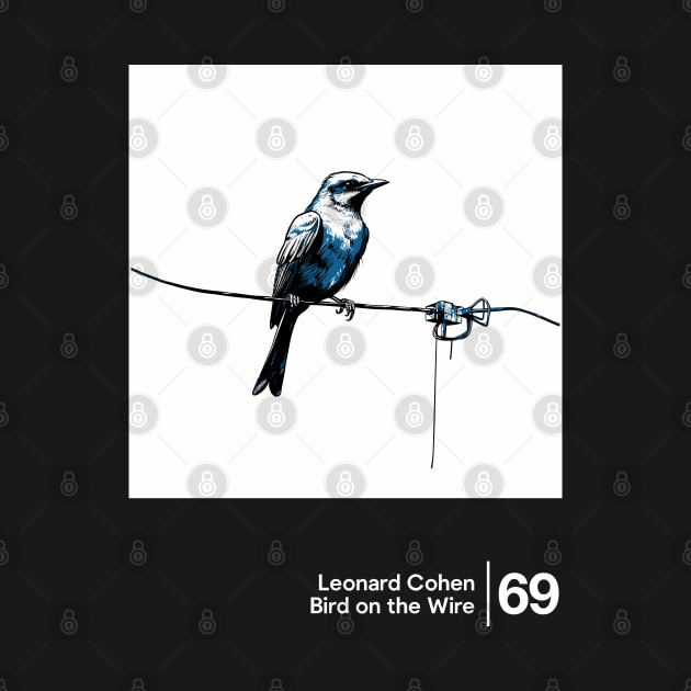 Bird on the Wire - Minimalist Graphic Design Artwork by saudade