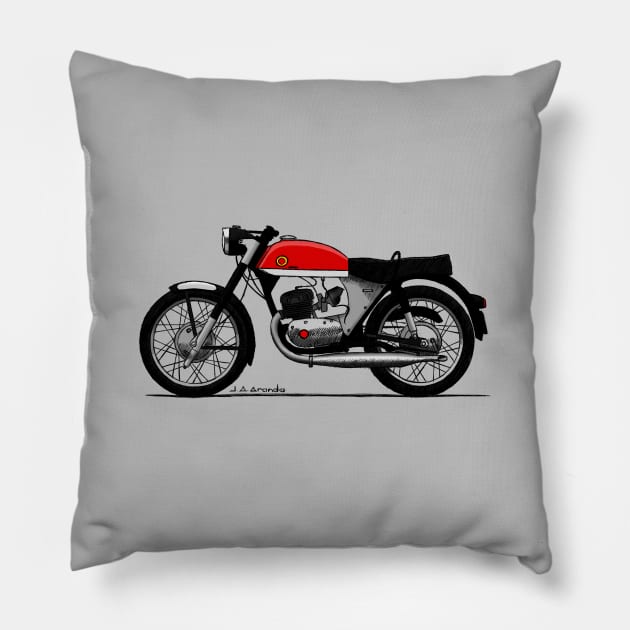 The famous spanish classic motorcicle Pillow by jaagdesign