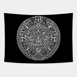 Mexican Calendar - grunge - white design Tapestry