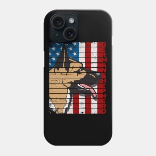 German Shepherd American Flag Phone Case