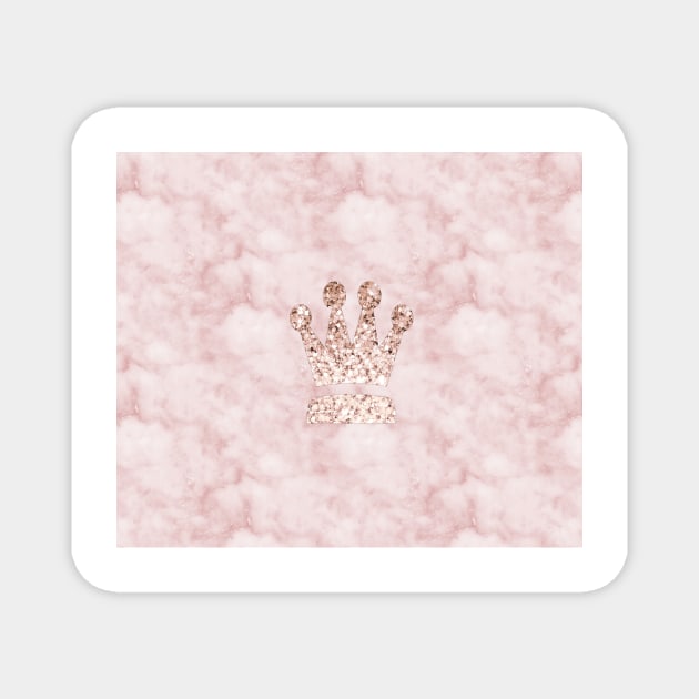 Rose gold - crown Magnet by marbleco