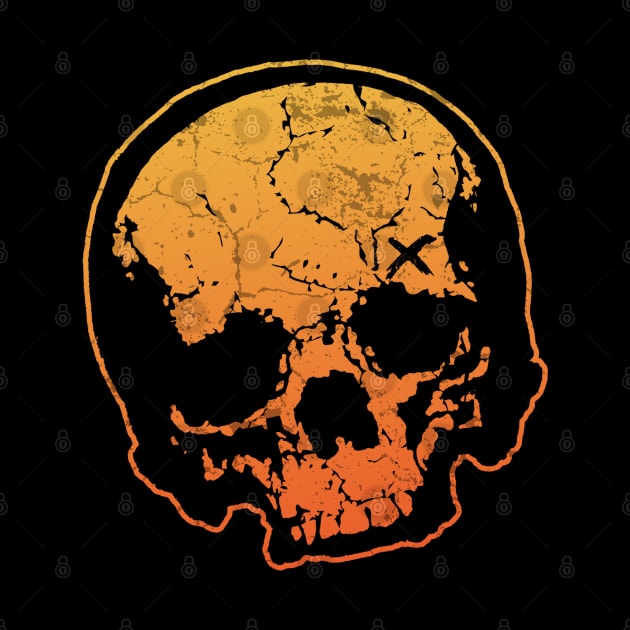 Orange Crush Skull by Tommy Devoid