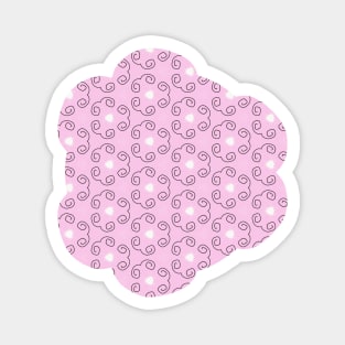 Pink and Black Swirl Pattern Magnet