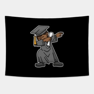 Black boy student dab dabbing graduation school Tapestry