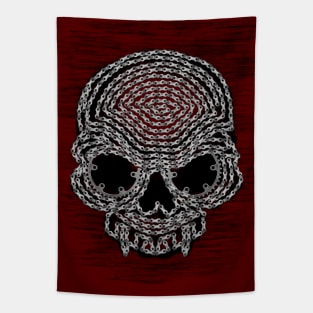 Bike Chain Skull Tapestry