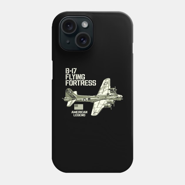 B-17 Flying Fortress Aircraft USAF Plane American Legend Phone Case by BeesTeez