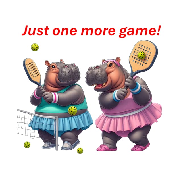 Hippos Pickleball Just One More Game by Battlefoxx Living Earth