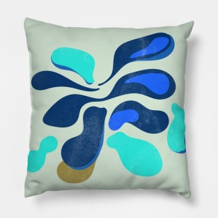 Sea waves ocean abstract blue Pillow