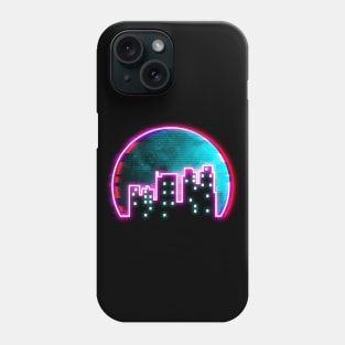 Neon Glitch City Phone Case