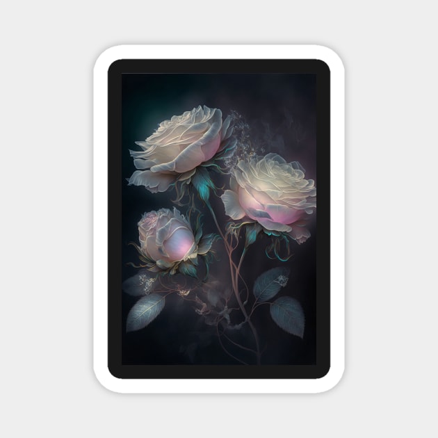 ridescent pastel roses3 Magnet by redwitchart