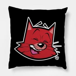 Red Cat Laugh Pillow