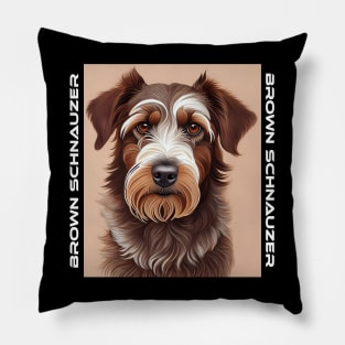 Brown Schnauzer Pillow