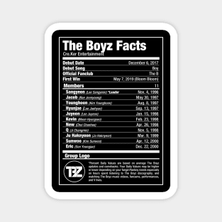 The Boyz Kpop Nutritional Facts 2 Magnet