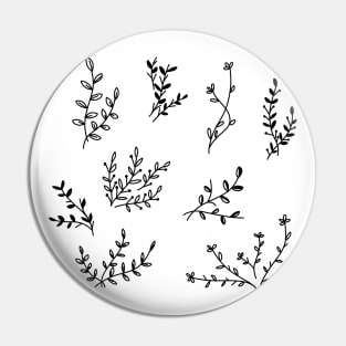 Flowers pattern black and white Pin