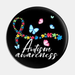 Autism Awareness Ribbon Butterfly Gift Pin