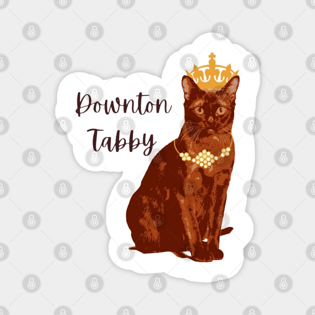 Downton Abbey Spoof Tabby Funny Cat Burmese Design Magnet by Regency Romp