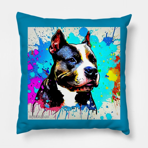 Pitbull Pop Art Pillow by Sketchy