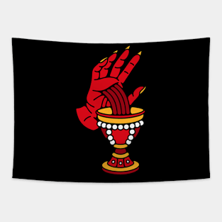 Devil hand cup Tapestry