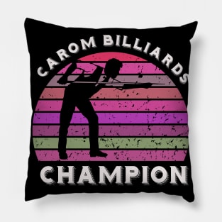 Carom billiards champion - retro sunset Pillow