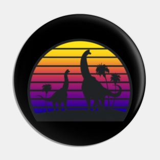 Synthwave Dinosaur - Brachiosaurus Pin