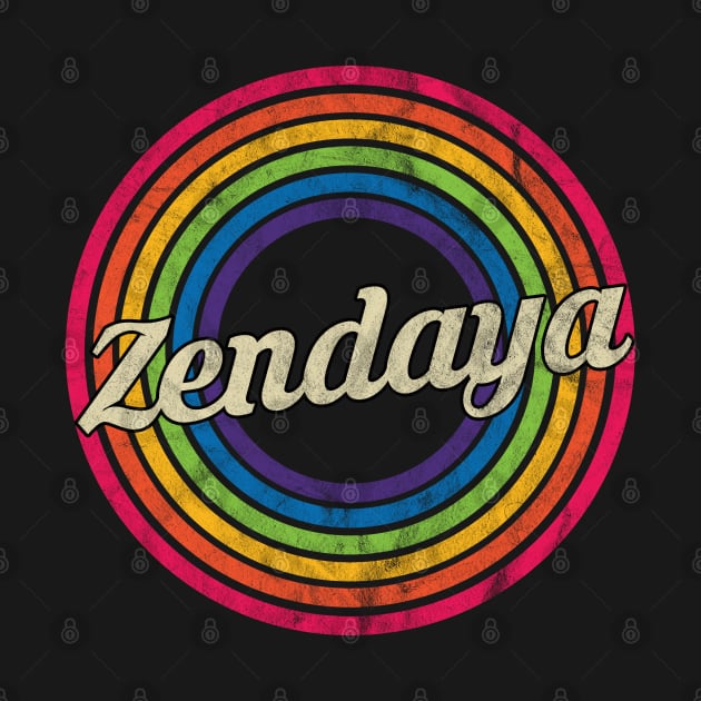 Zendaya - Retro Rainbow Faded-Style by MaydenArt