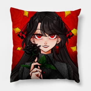 Black haired girl Pillow