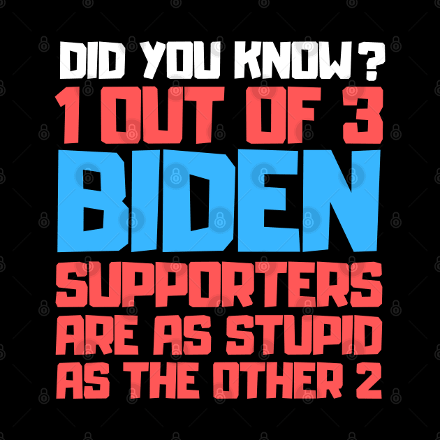 1 Out Of 3 Biden Supporters Are As Stupid As The Other 2 by RayaneDesigns