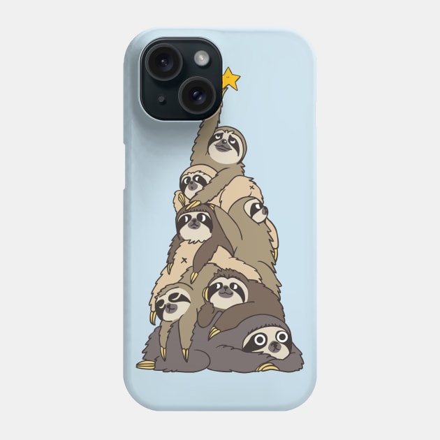 Christmas Tree Sloths Phone Case by huebucket