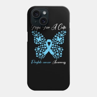 Hope For A Cure  Butterfly Gift 3 Prostate cancer Phone Case