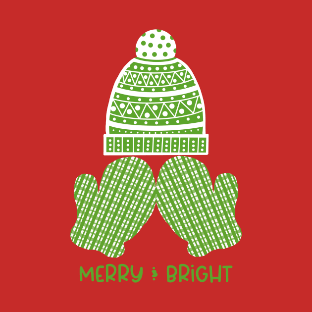 Merry & Bright on Cranberry by MarcyBrennanArt